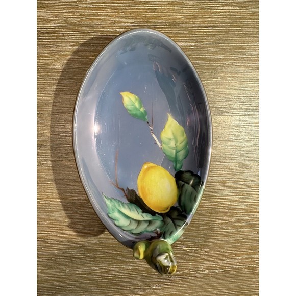 Rare Hand Painted Noritake Lusterware Lemon Design Art Nouveau Dish - Picture 11 of 12